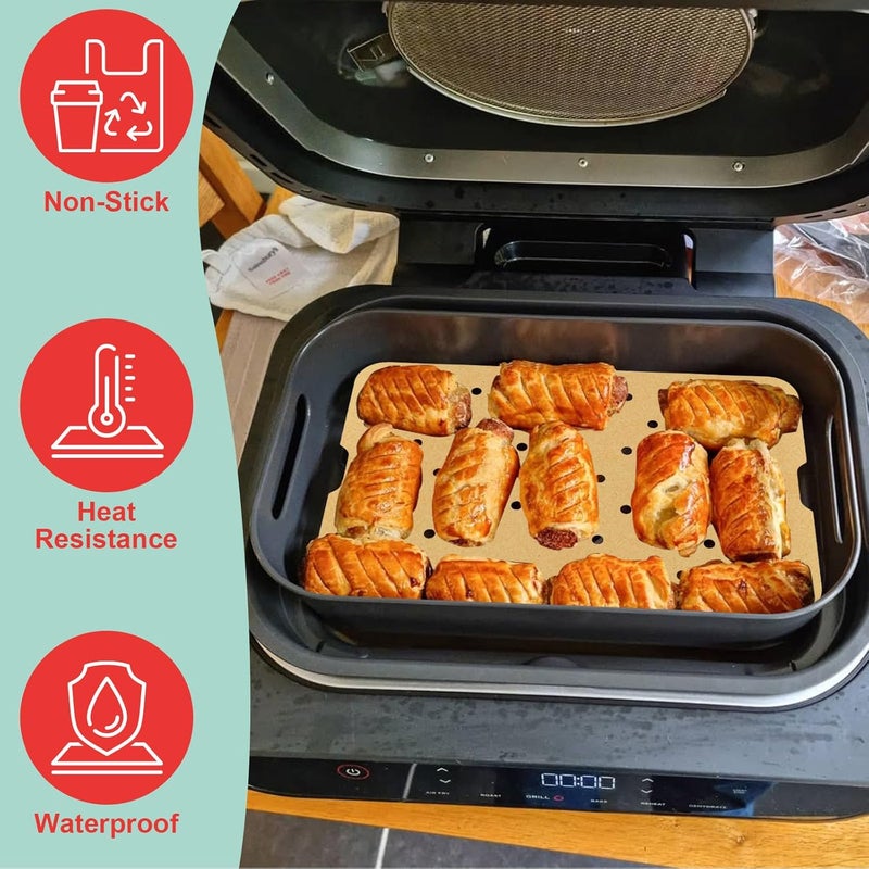 WEBROIL Foodi Air Frying Combo Crisper Basket for Ninja FG551 Smart Indoor Grill, Non-Stick Air Fryer Basket for Ninja Air Fryer Grills DG551/DG651 Accessories, with Disposable Perforated Paper Liners,100PCS - Image 4